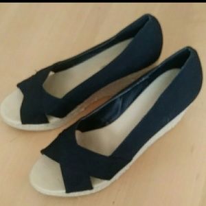 New York & Company peep toe wedge espadrille